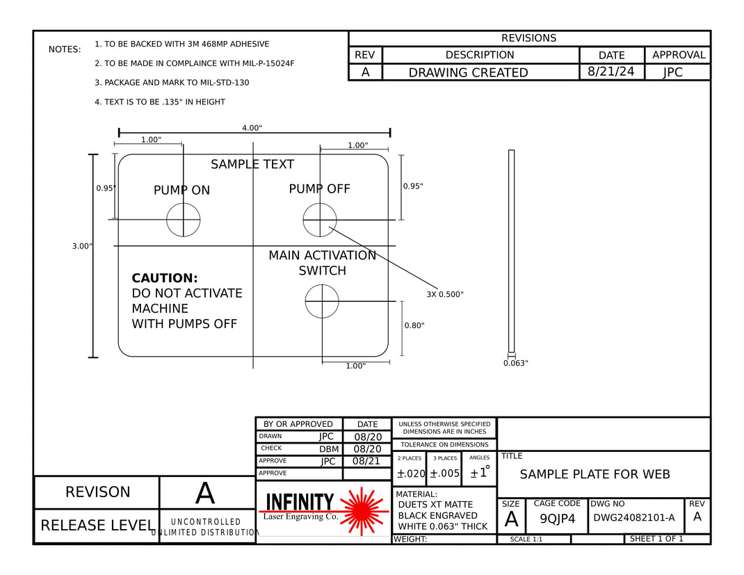 Control Faceplate Engraved Control Panels Faceplates and Switch Indicators – Infinity ...
